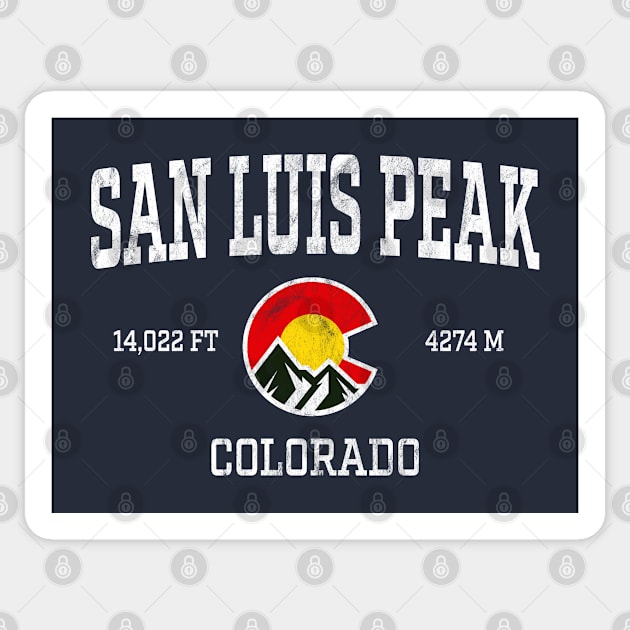 San Luis Peak Colorado 14ers Vintage Athletic Mountains Sticker by TGKelly